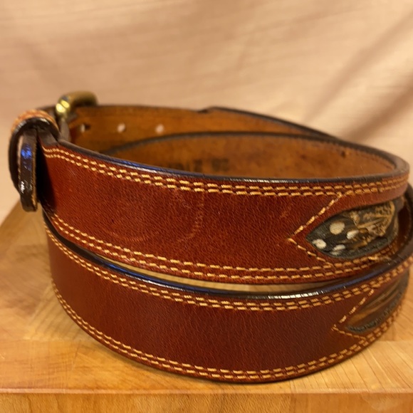 Leegin made in USA🇺🇸 leather/feather belt vintag - Picture 5 of 16